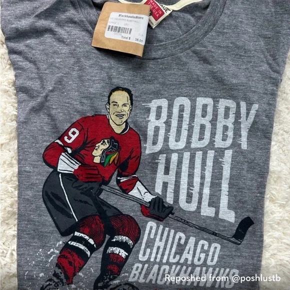 HOMAGE Gray Bobby Hull/ Chicago Blackhawks Shirt Men’s Large - Picture 1 of 3